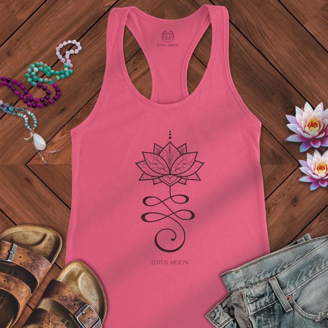 Unalome Lotus Tank Solid Hot Pink