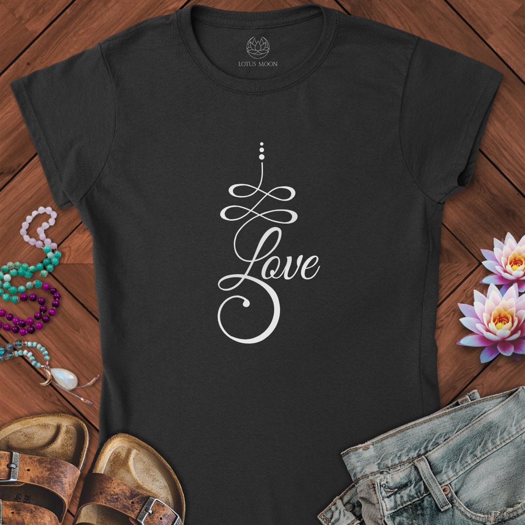 Unalome Love Fitted Tee Black
