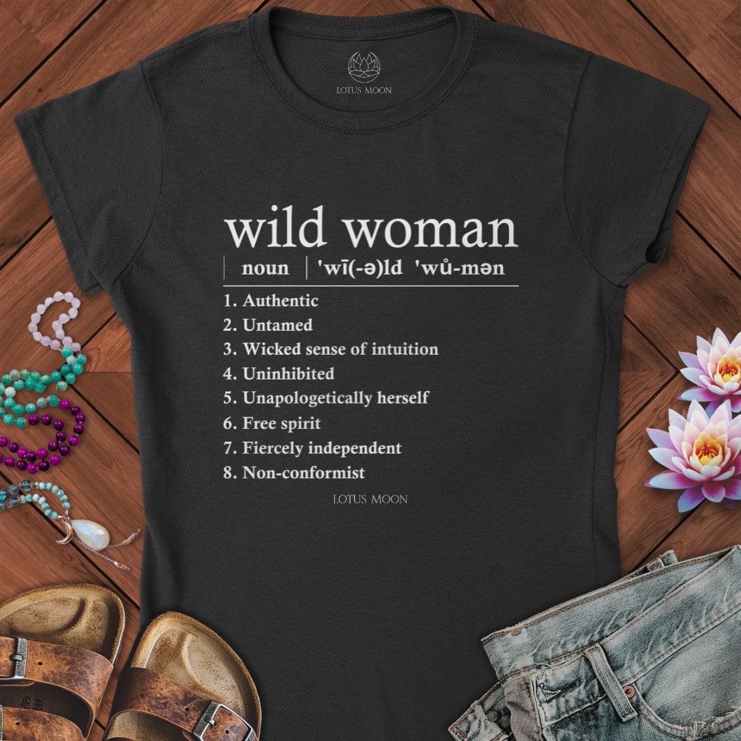Wild Woman Definition Fitted Tee Black