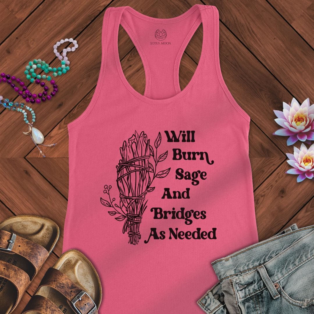 Will Burn Sage Tank Solid Hot Pink