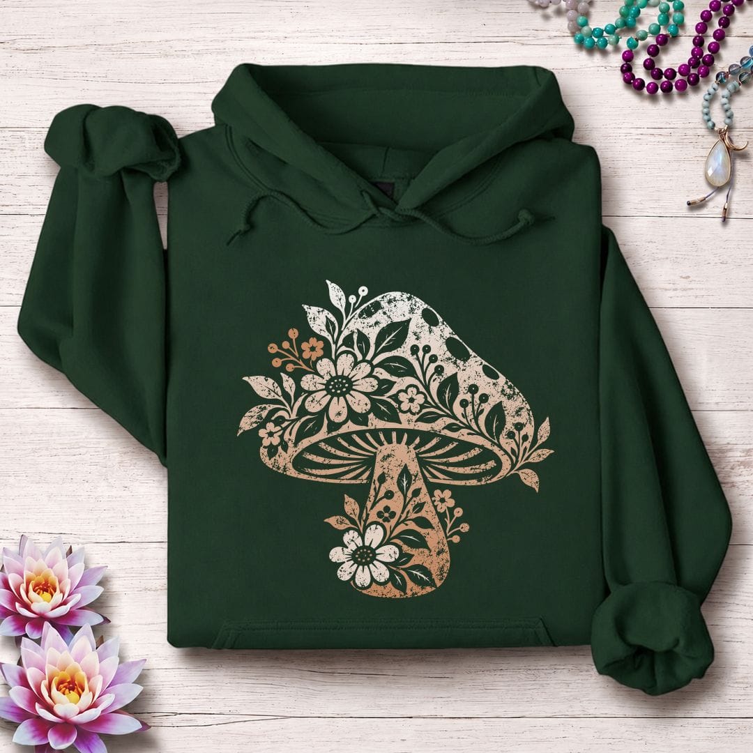 Vintage Floral Mushroom Hoodie