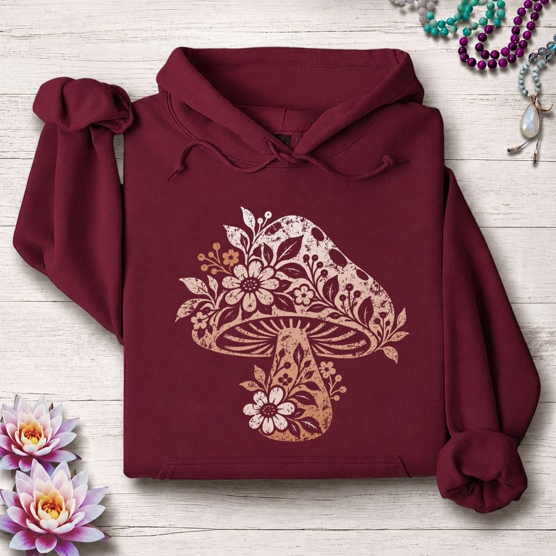 Vintage Floral Mushroom Hoodie