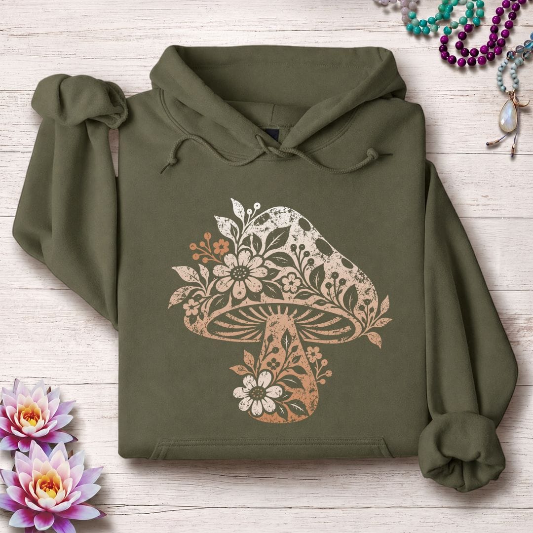 Vintage Floral Mushroom Hoodie
