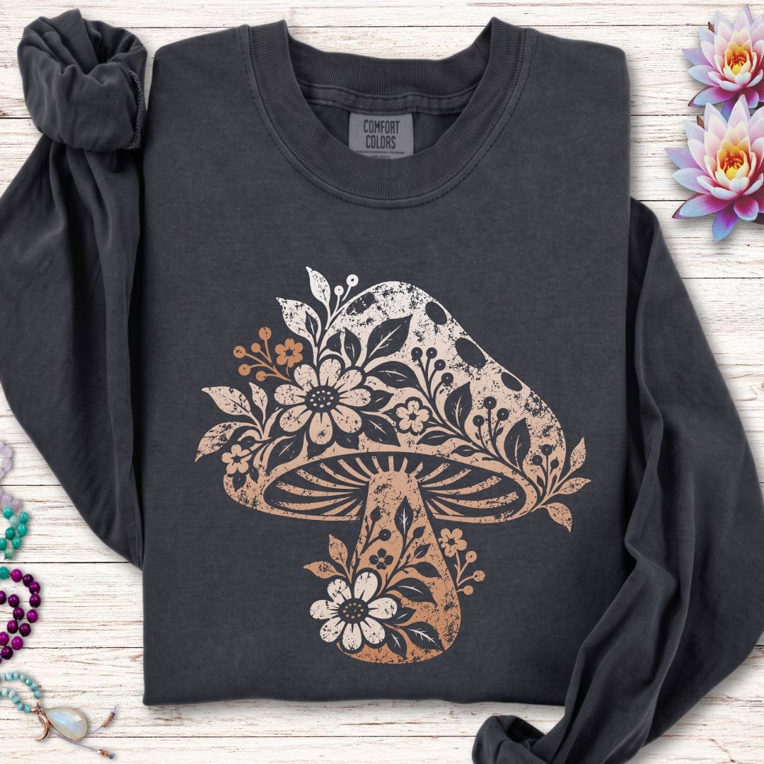 Vintage Floral Mushroom Long Sleeve Tee