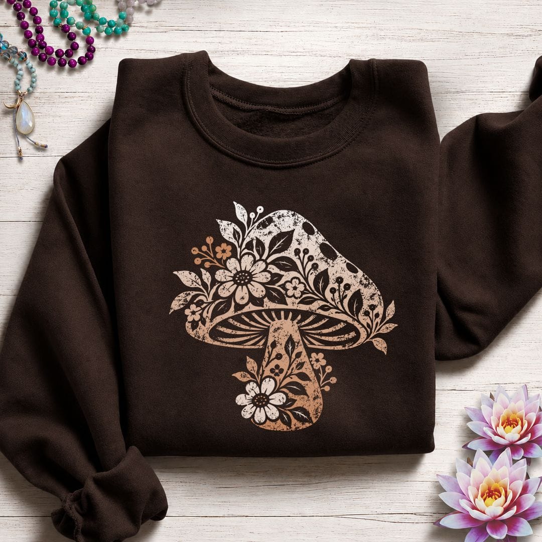 Vintage Floral Mushroom Sweatshirt