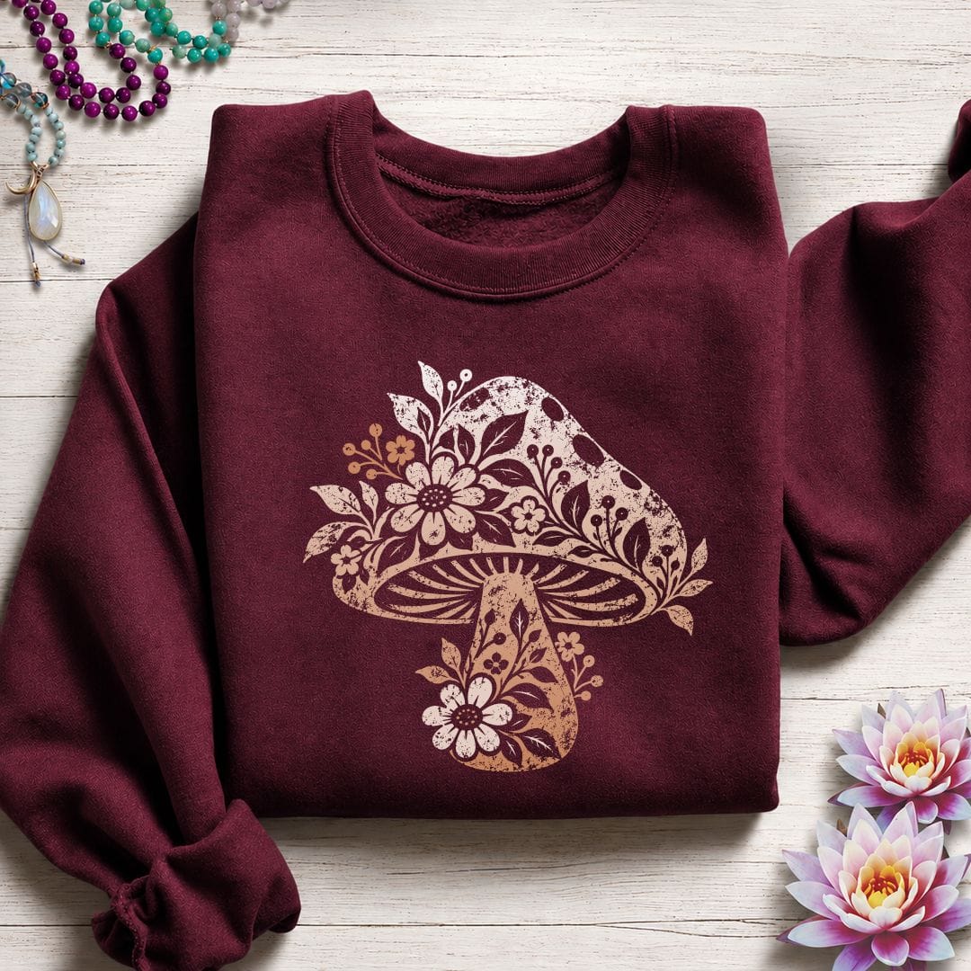 Vintage Floral Mushroom Sweatshirt