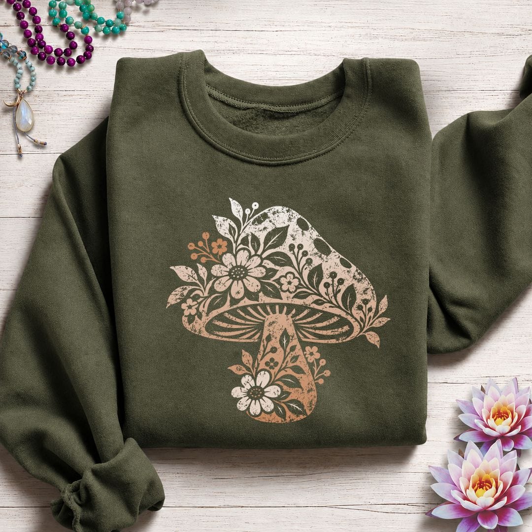 Vintage Floral Mushroom Sweatshirt