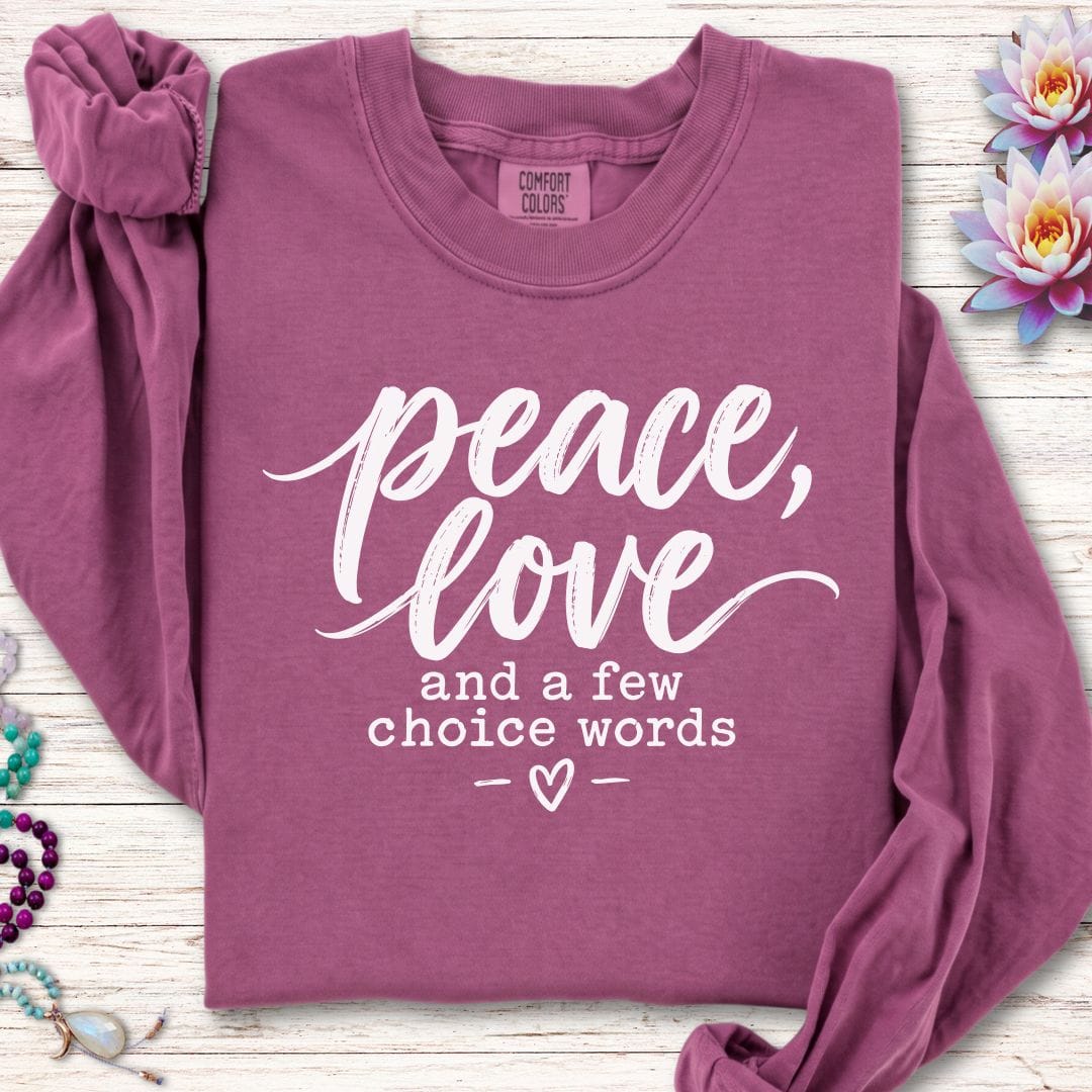 Printify Long-sleeve A Few Choice Words Long Sleeve Tee Berry / S