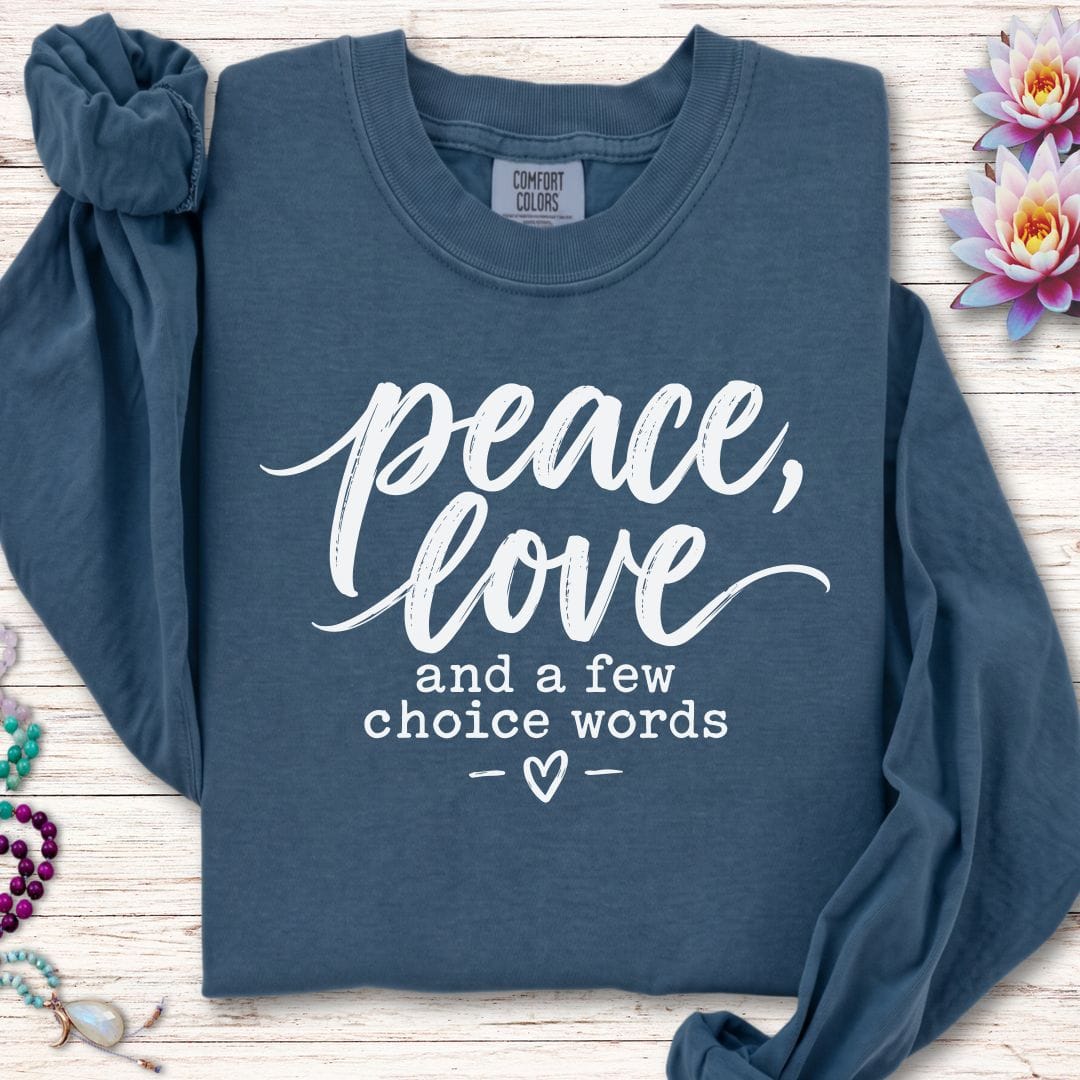 Printify Long-sleeve A Few Choice Words Long Sleeve Tee Midnight / S