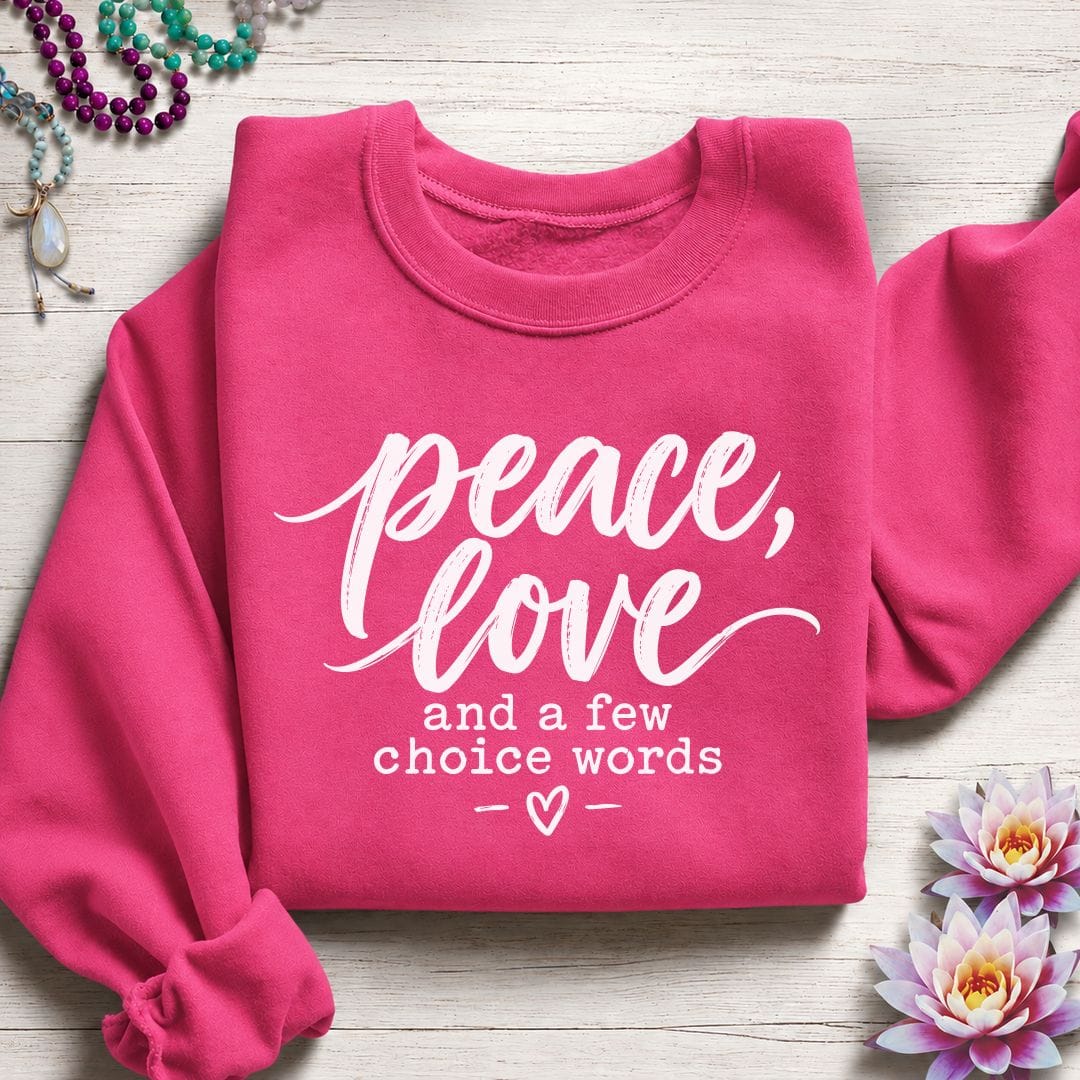 Printify Sweatshirt A Few Choice Words Sweatshirt Heliconia / S