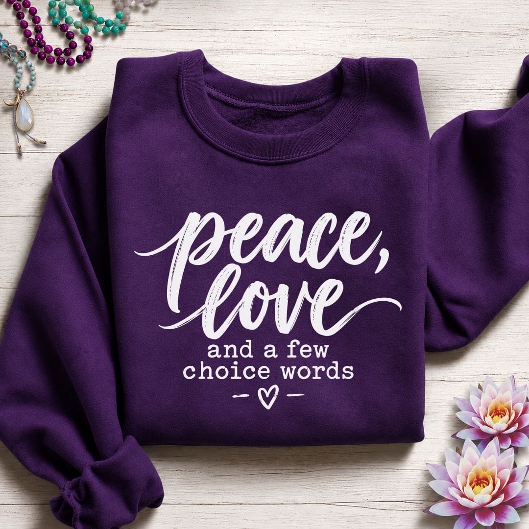 Printify Sweatshirt A Few Choice Words Sweatshirt Purple / S