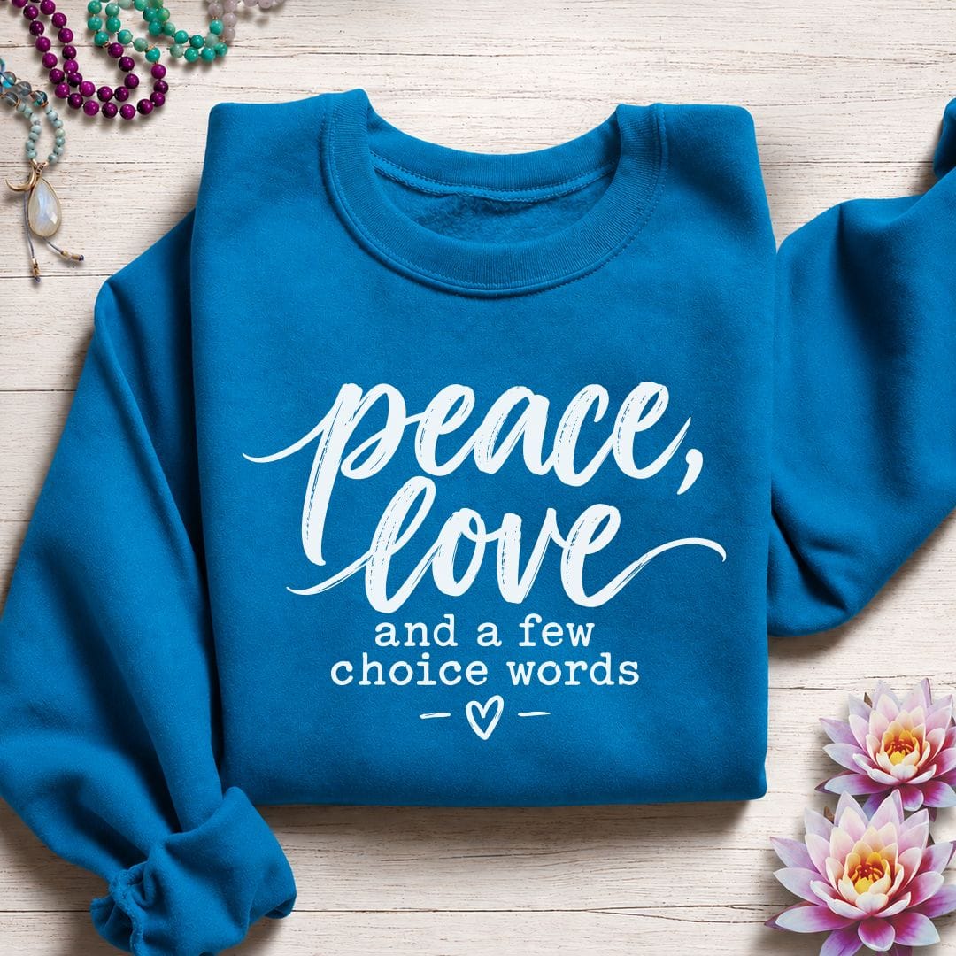 Printify Sweatshirt A Few Choice Words Sweatshirt Sapphire / S