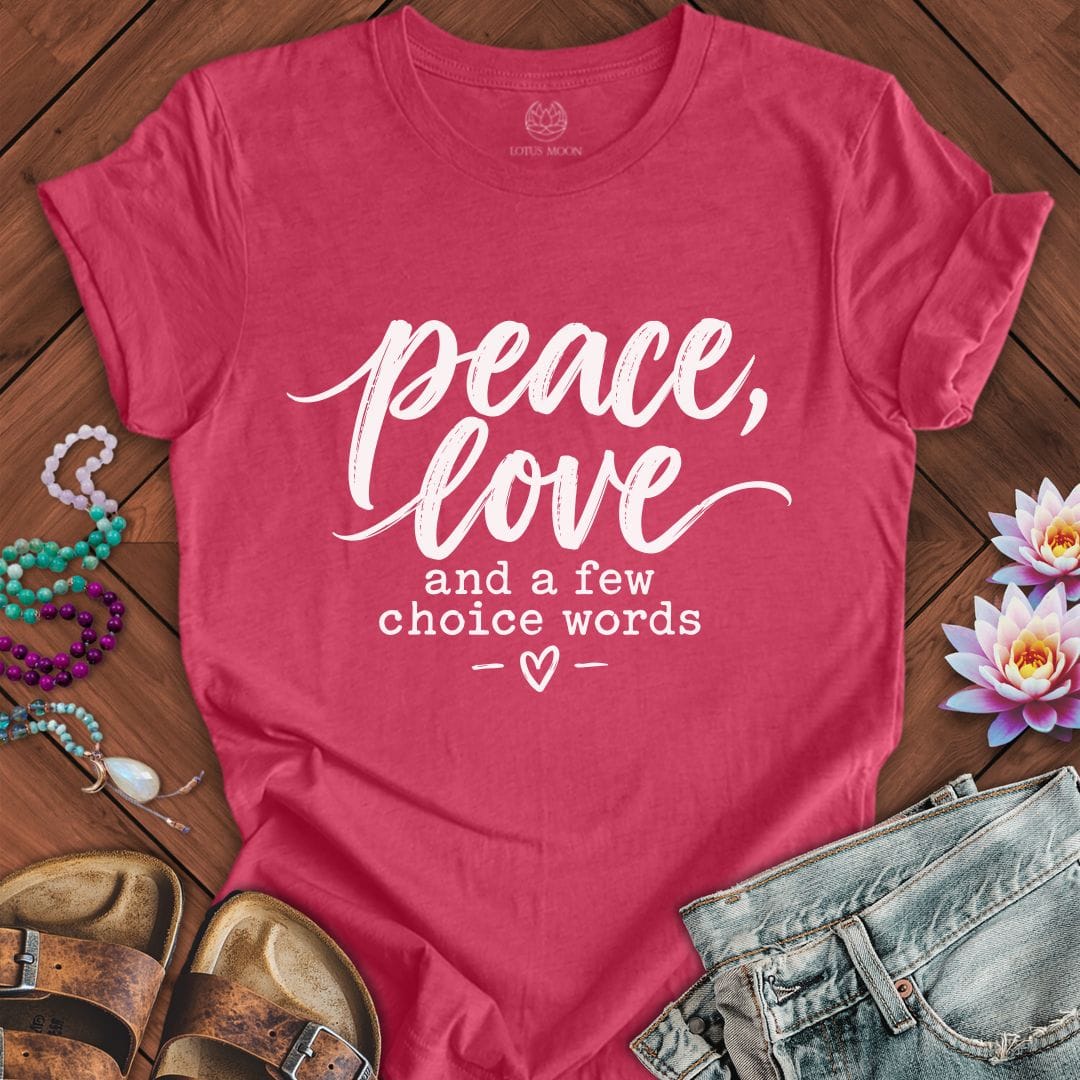 Printify T-Shirt A Few Choice Words Tee Heather Raspberry / S