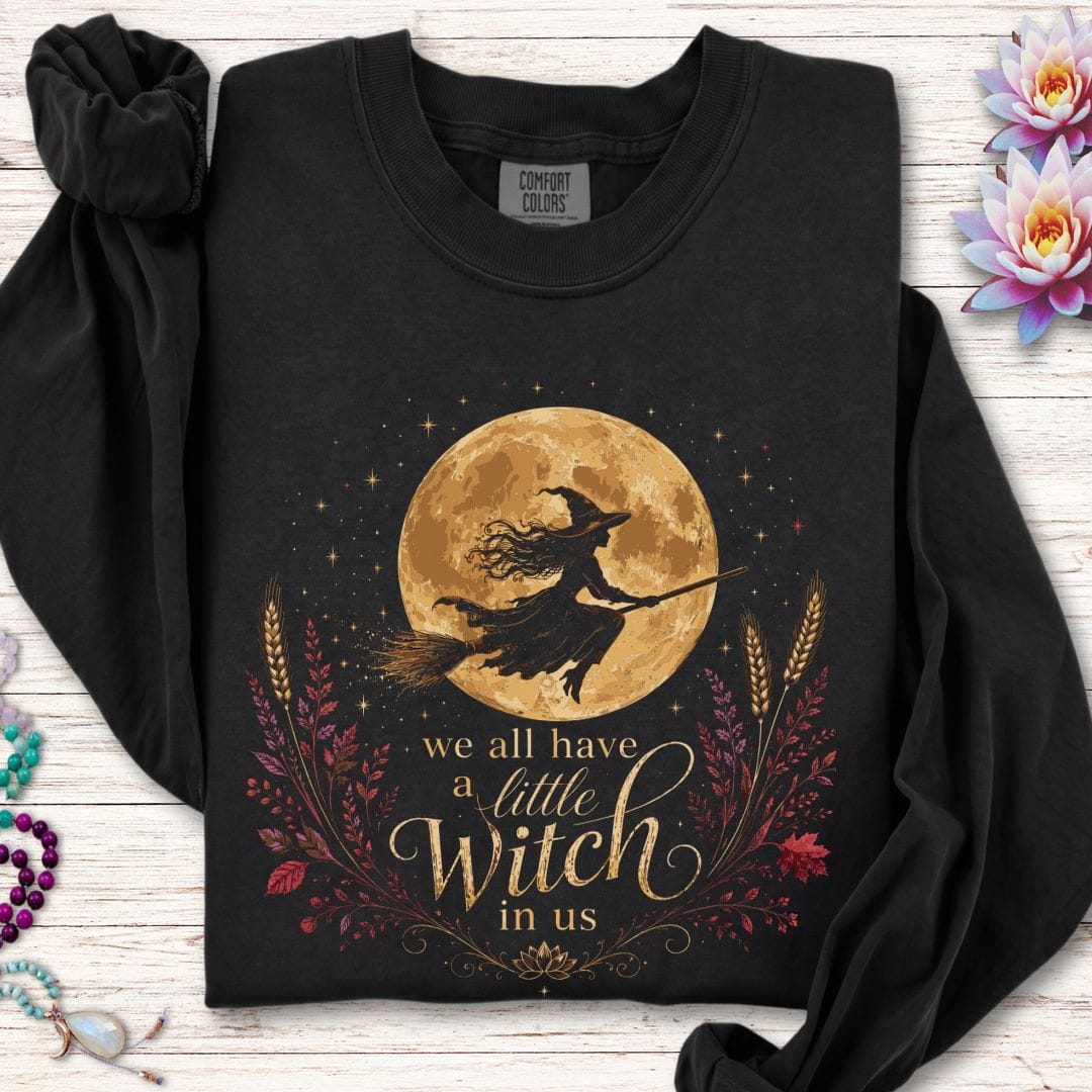A Little Witch Long Sleeve Tee Black