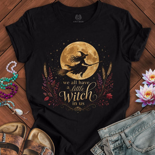 Printify T-Shirt A Little Witch Tee Black / S