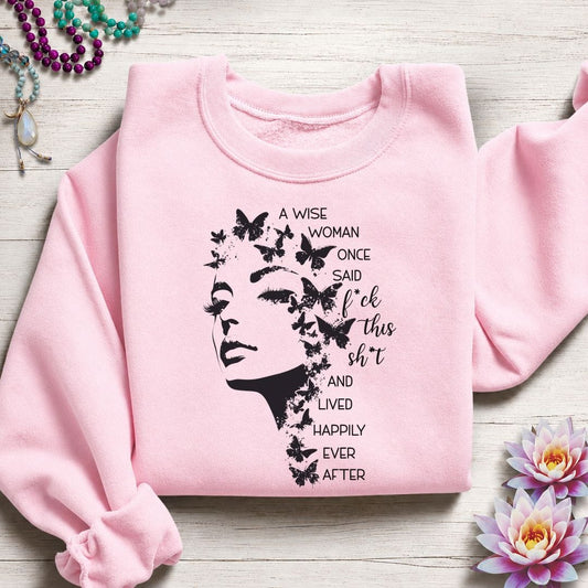 A Wise Woman Sweatshirt Light Pink
