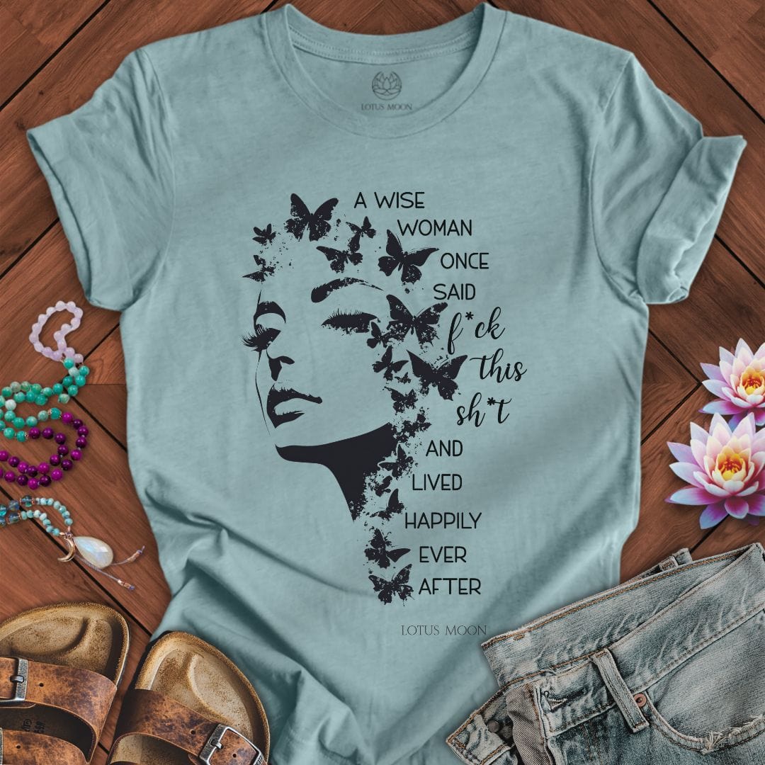 A Wise Woman Tee Heather Blue Lagoon