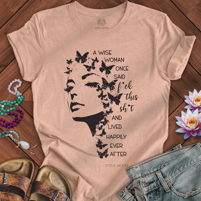 A Wise Woman Tee Heather Prism Peach