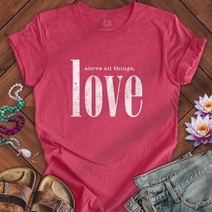 Above All Things Tee Heather Raspberry