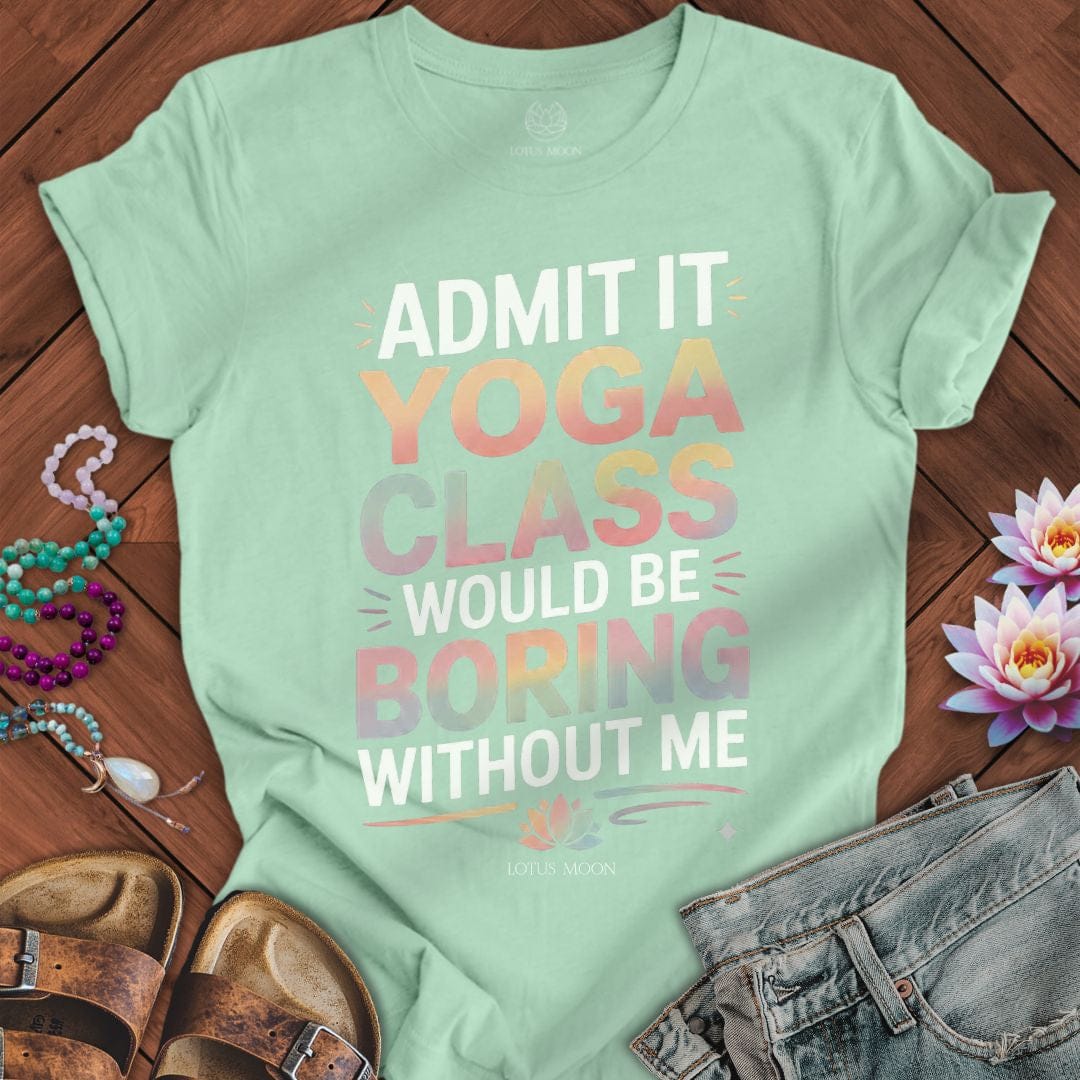 Admit It Yoga Tee Heather Mint