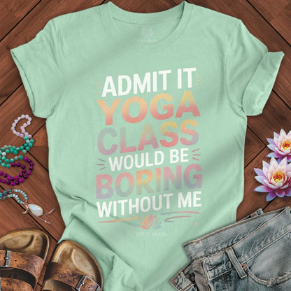 Admit It Yoga Tee Heather Mint