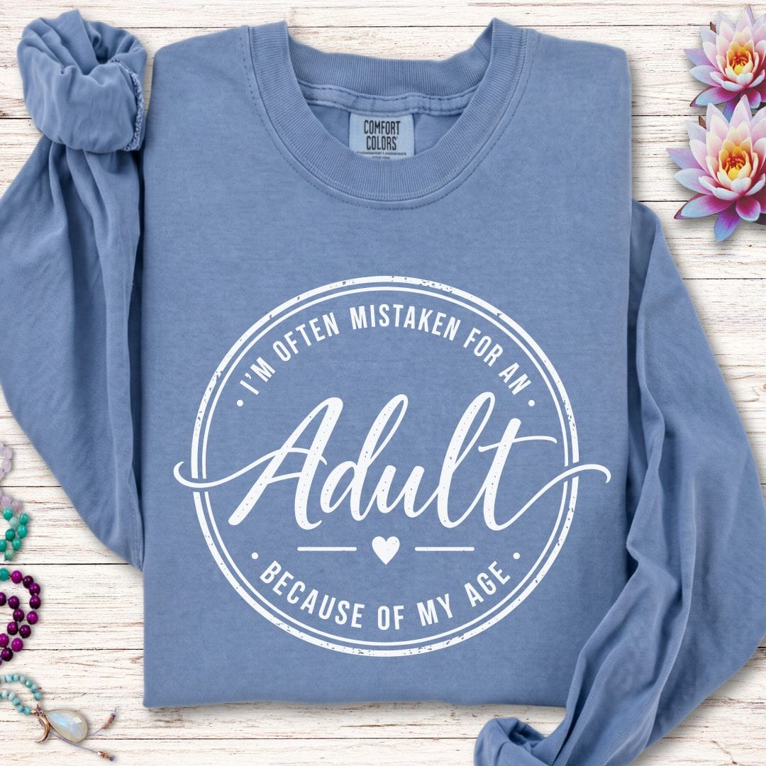 Adult Long Sleeve Tee Blue Jean
