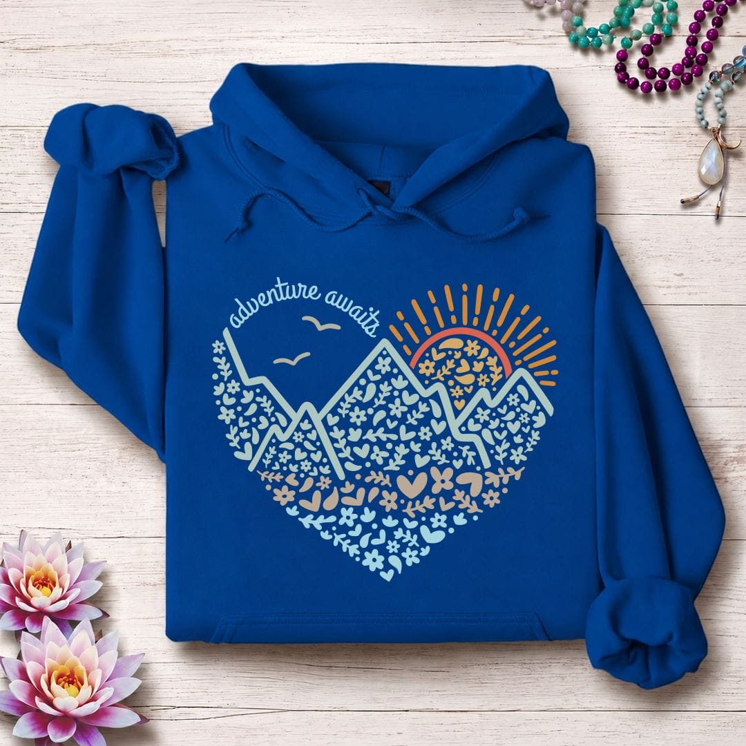 Printify Hoodie Adventure Awaits Hoodie Royal / S