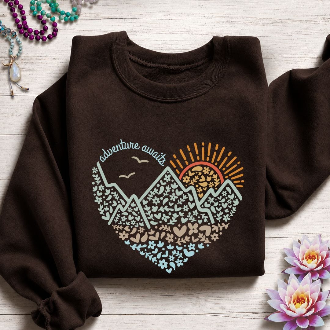 Adventure Awaits Sweatshirt Dark Chocolate
