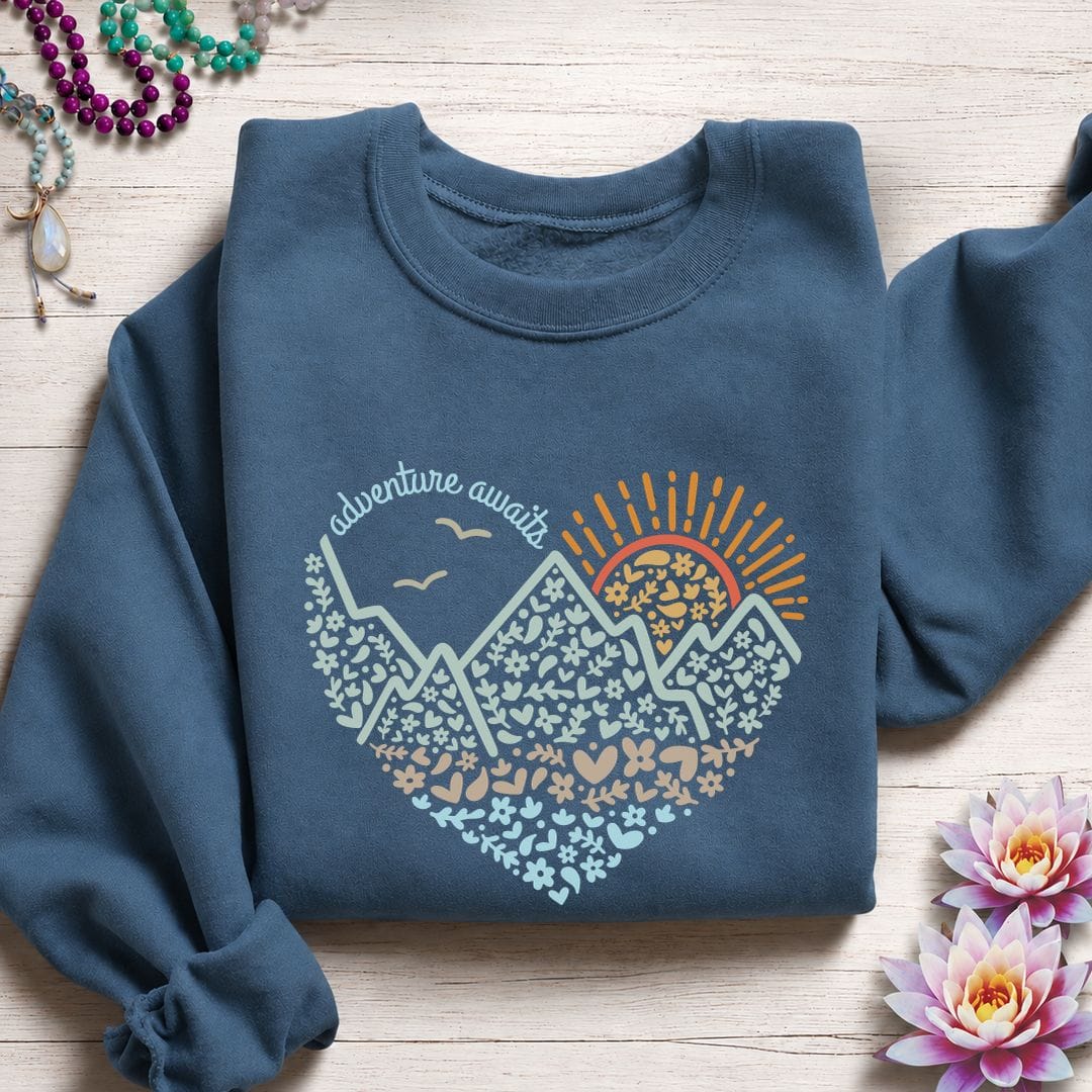 Adventure Awaits Sweatshirt Indigo Blue