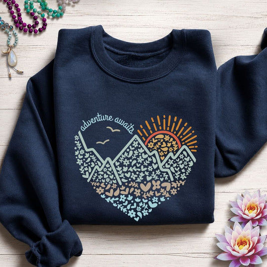Adventure Awaits Sweatshirt Navy