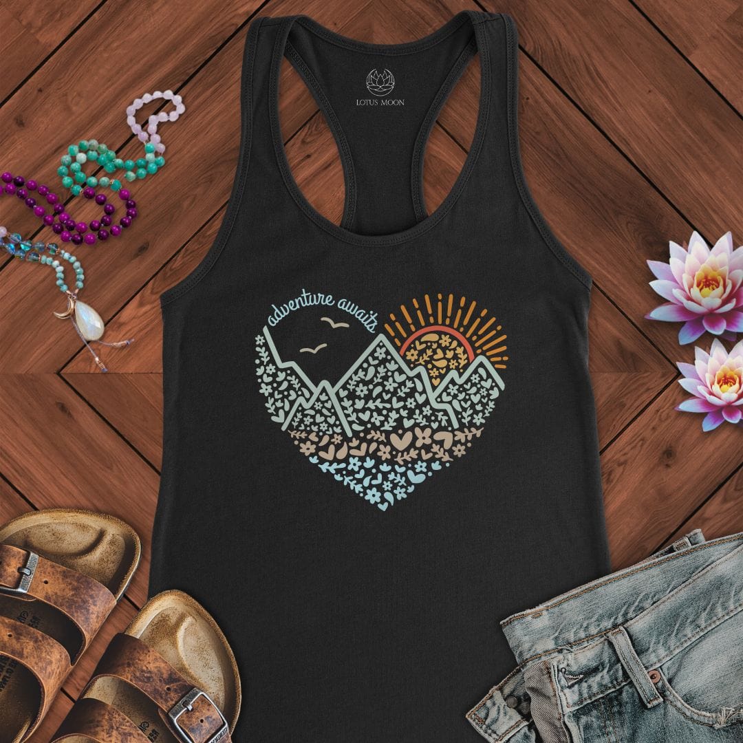 Adventure Awaits Tank Solid Black