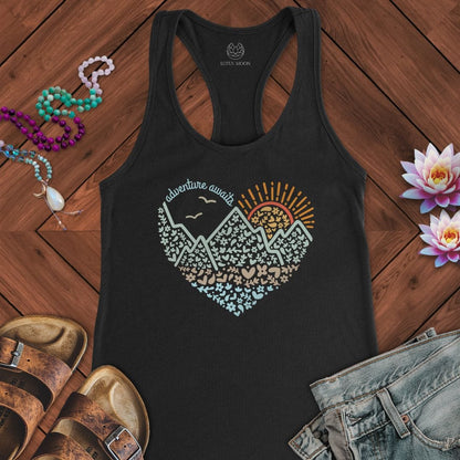 Adventure Awaits Tank Solid Black
