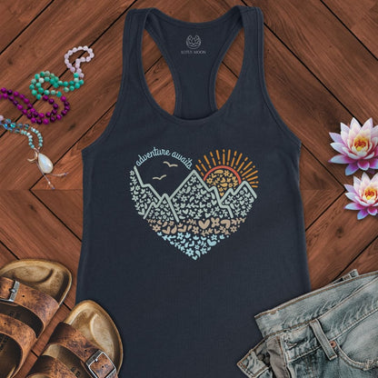 Adventure Awaits Tank Solid Midnight Navy
