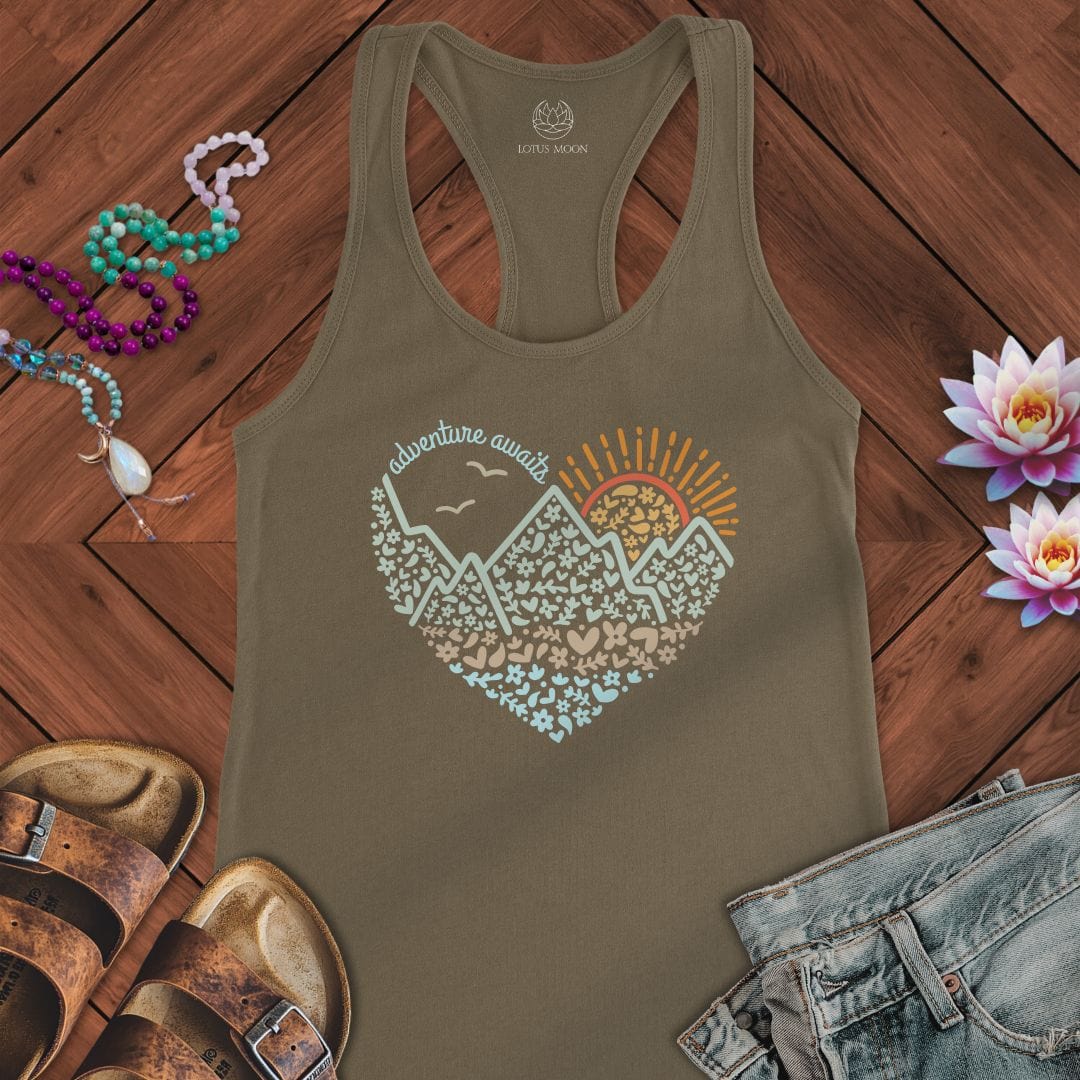 Adventure Awaits Tank Solid Military Green