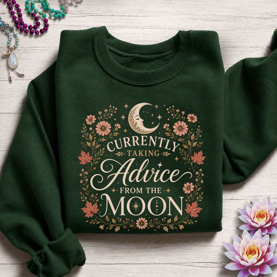 Advice From The Moon Sweatshirt Forest Green