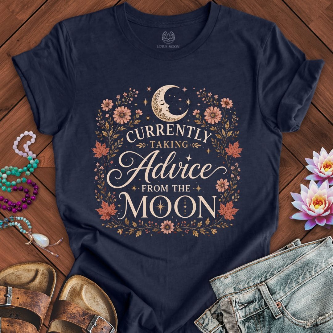 Advice From The Moon Tee Heather Midnight Navy