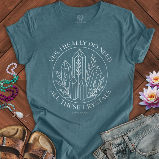 All These Crystals Tee Heather Deep Teal