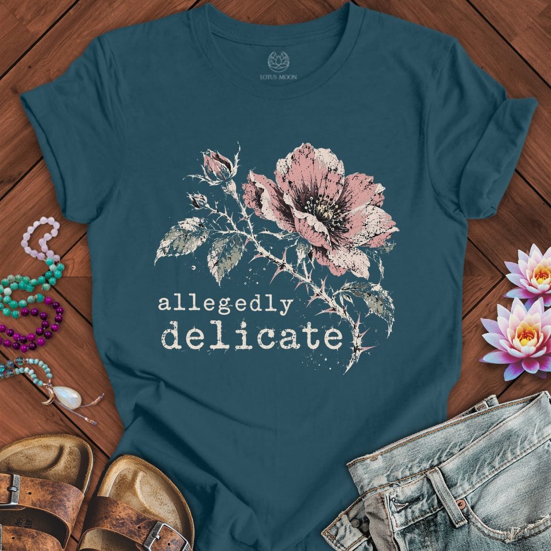 Printify T-Shirt Allegedly Delicate Tee Deep Teal / S