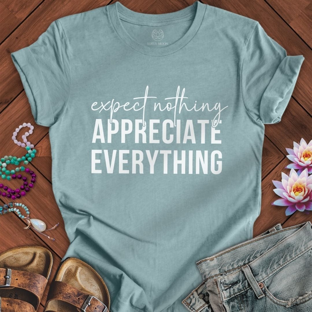 Appreciate Everything Tee Heather Blue Lagoon