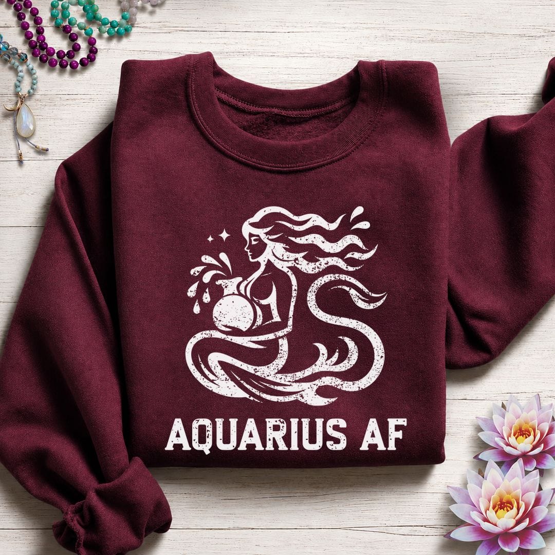 Aquarius AF Sweatshirt Maroon