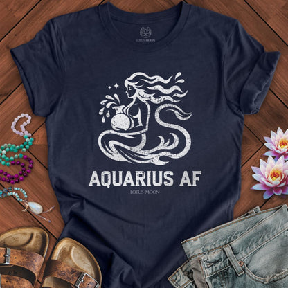Lotus Moon Co. T-Shirt Aquarius AF Tee Heather Midnight Navy / S