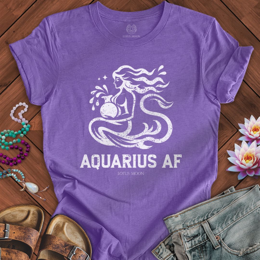 Lotus Moon Co. T-Shirt Aquarius AF Tee Heather Team Purple / S
