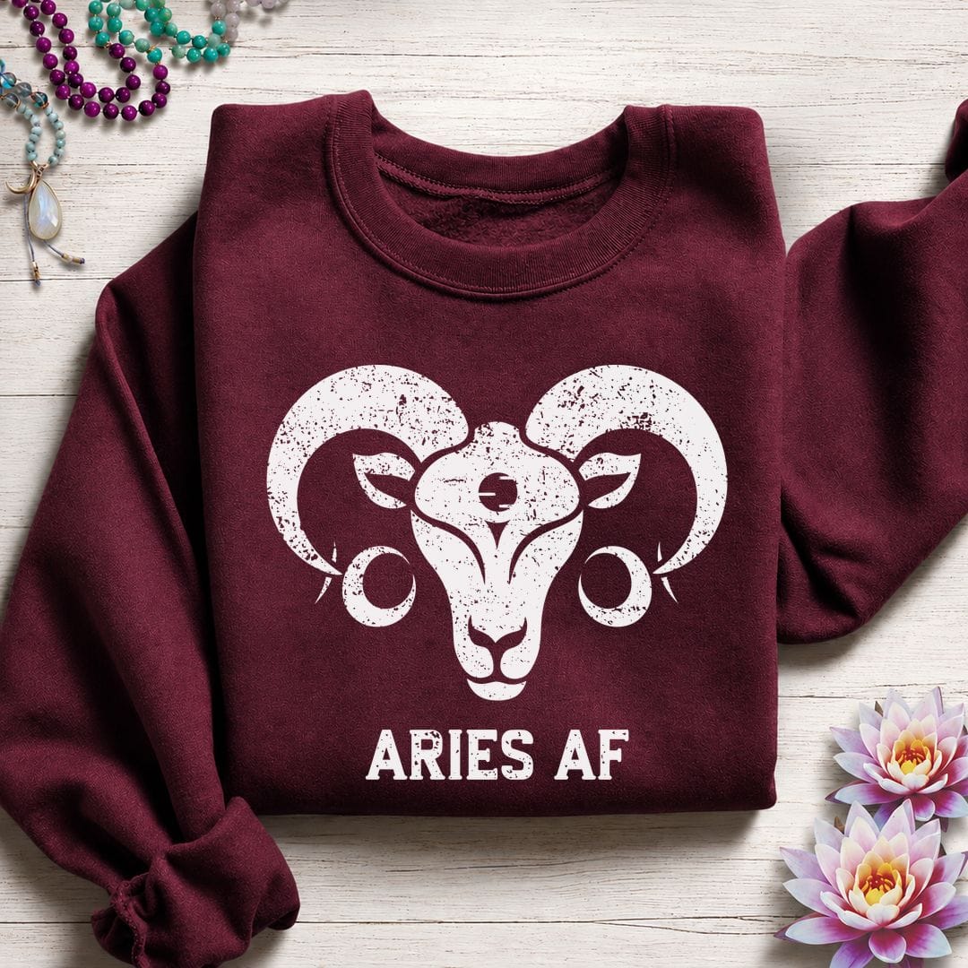 Aries AF Sweatshirt Maroon