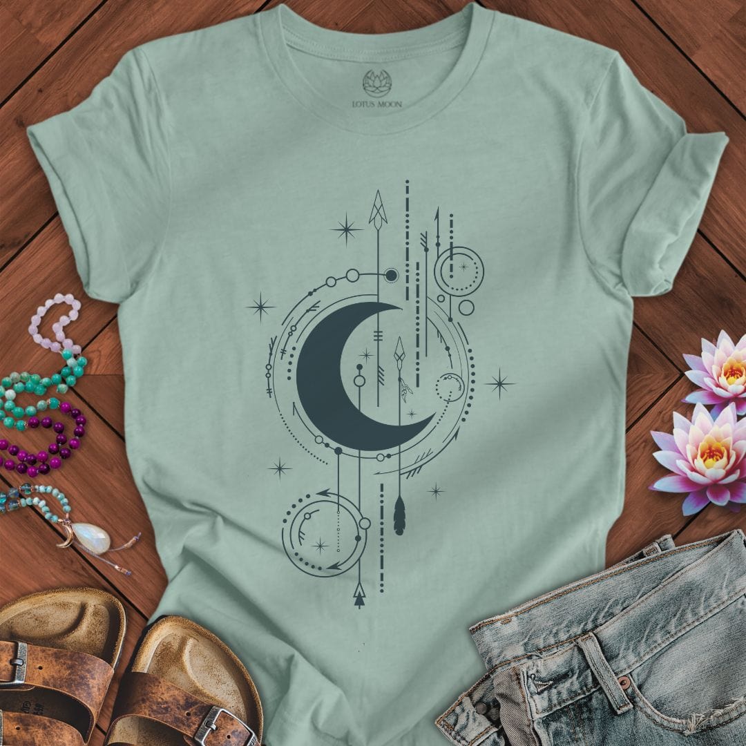 Arrow Moon Tee Dusty Blue