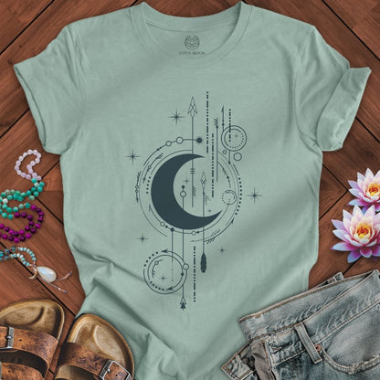 Arrow Moon Tee Dusty Blue