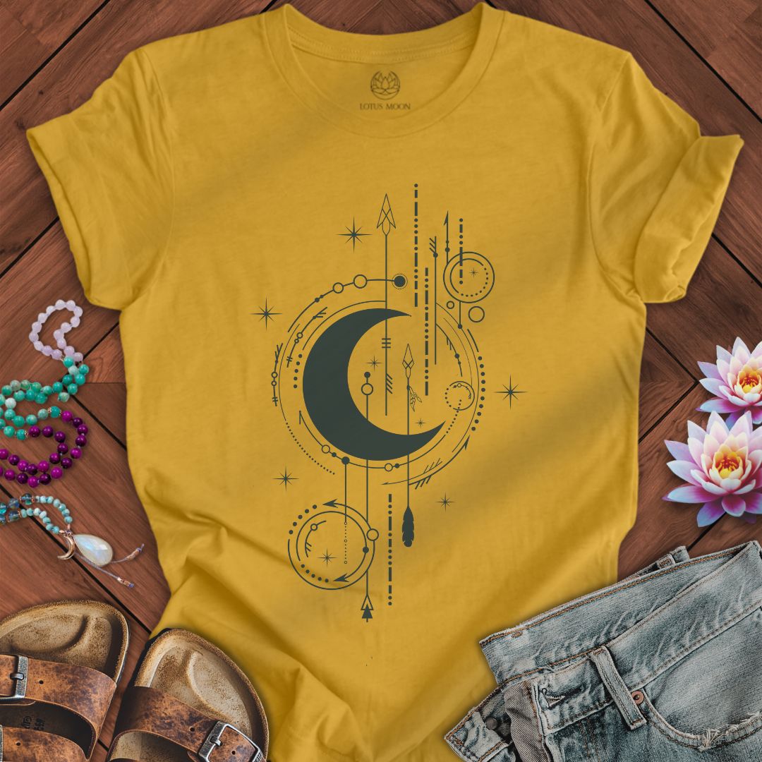 Arrow Moon Tee Heather Mustard