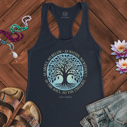 As Above So Below Tank Solid Midnight Navy