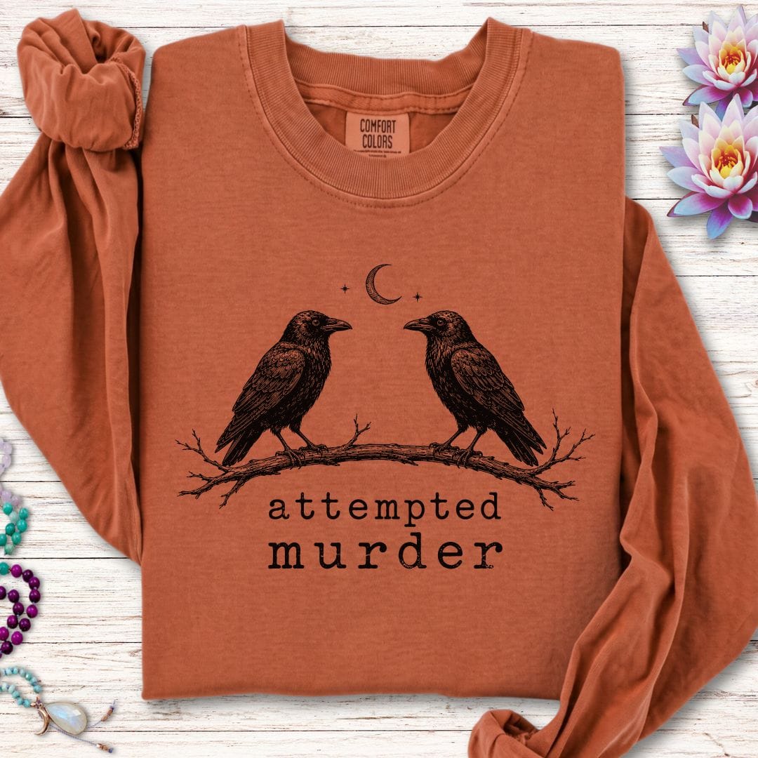 Printify Long-sleeve Attempted Murder Long Sleeve Tee Yam / S