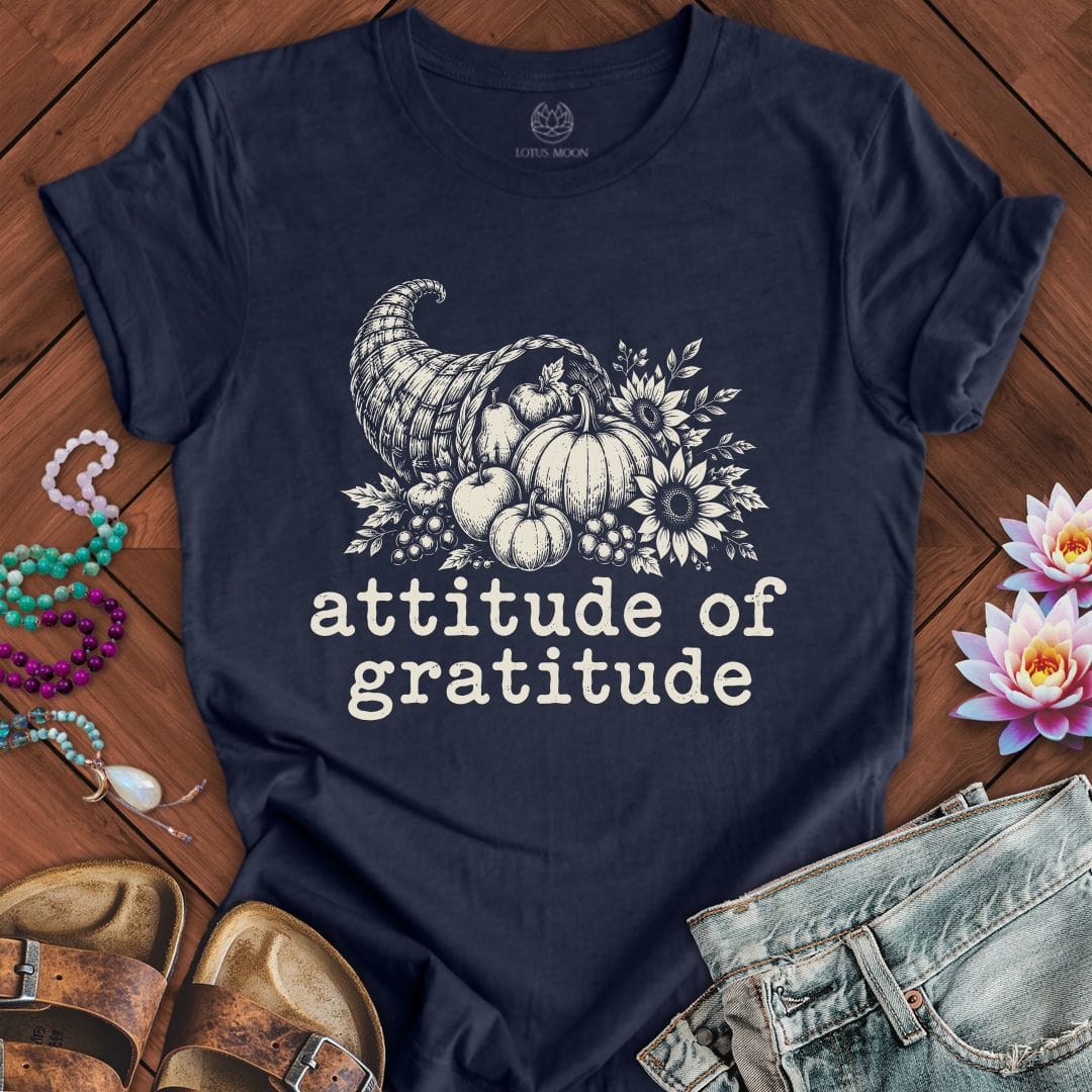 Attitude Of Gratitude Tee Heather Midnight Navy