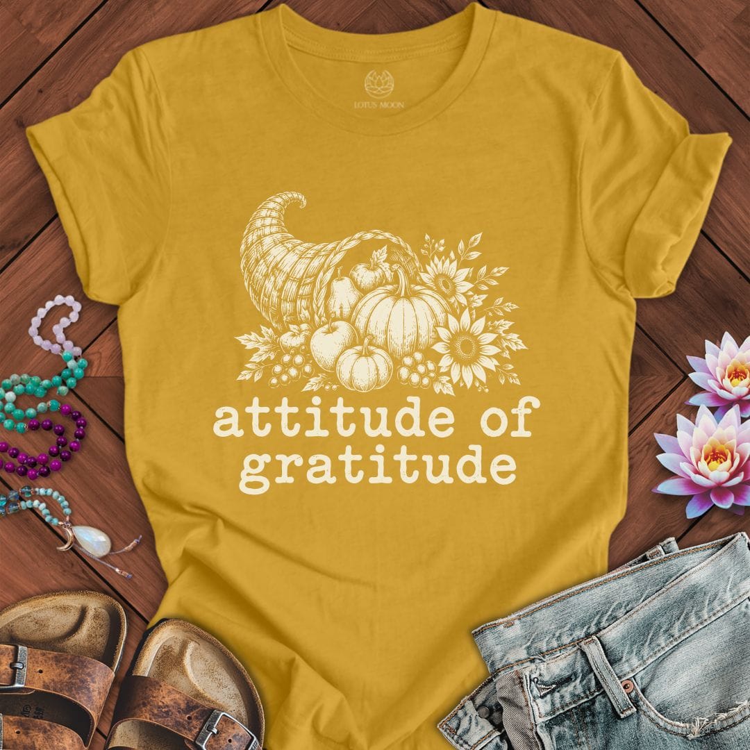 Attitude Of Gratitude Tee Heather Mustard